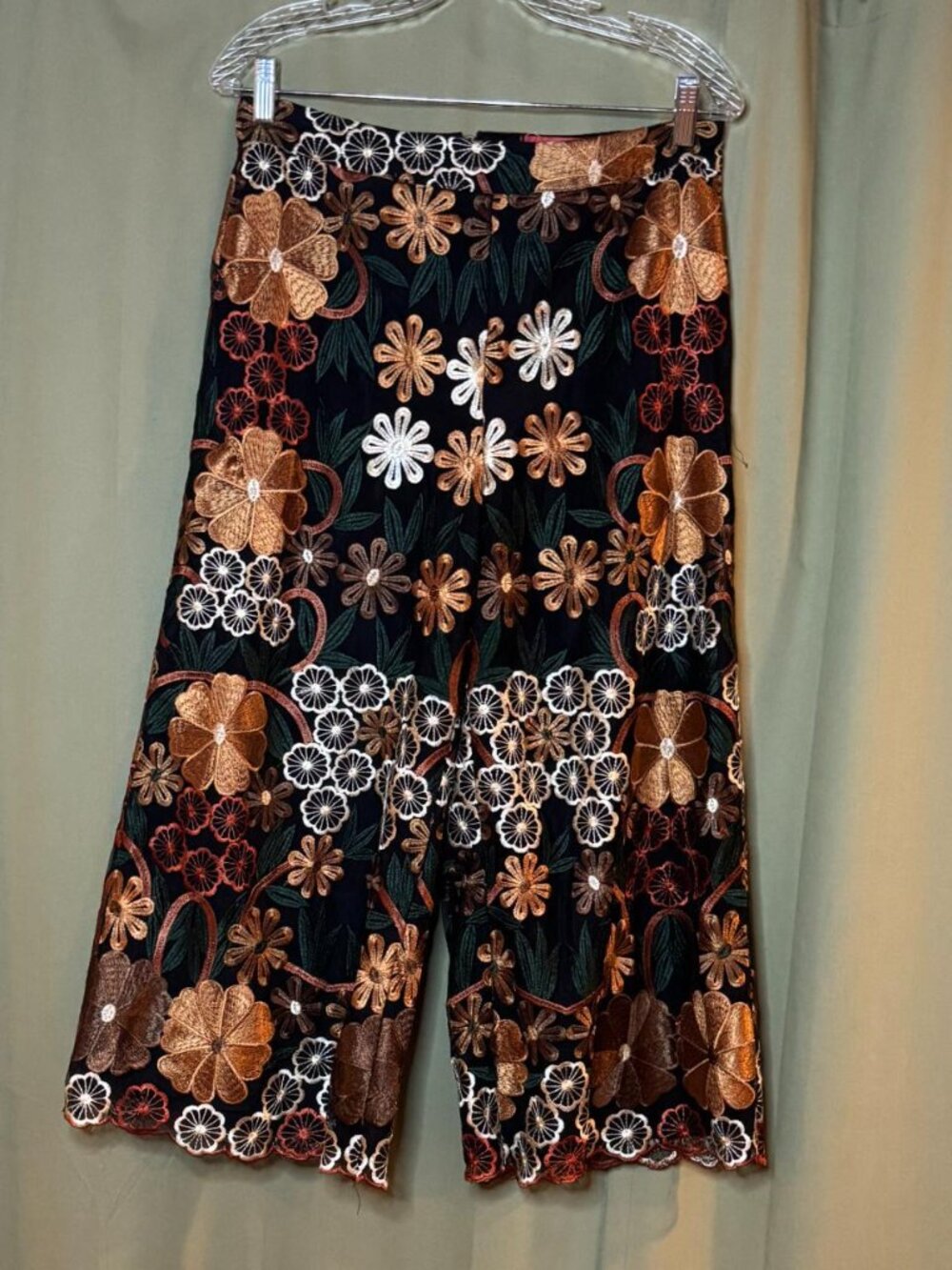 Vintage Haute Couture Embroidered Floral Pants